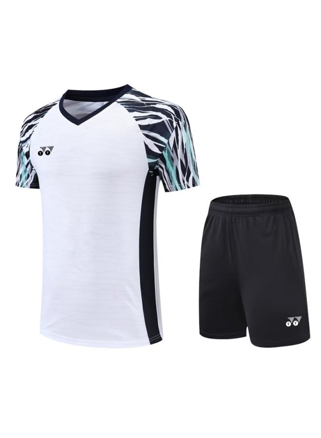 Yy New Badminton Uniforms For Men And Women Short-sleeved Quick-drying Badminton Tops Compeion Training Sportswear Breathable Group Purchase