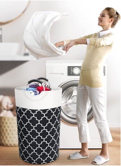 Swift Large Laundry Basket Laundry Hamper Bag Washing Bin Clothes Bag Collapsible Tall with Handles Waterproof Travel Bathroom College Essentials Storage for College Dorm, Family, Black  - Image 3