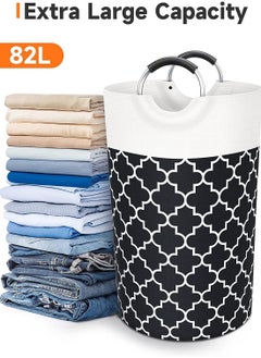 Swift Large Laundry Basket Laundry Hamper Bag Washing Bin Clothes Bag Collapsible Tall with Handles Waterproof Travel Bathroom College Essentials Storage for College Dorm, Family, Black  - Image 4
