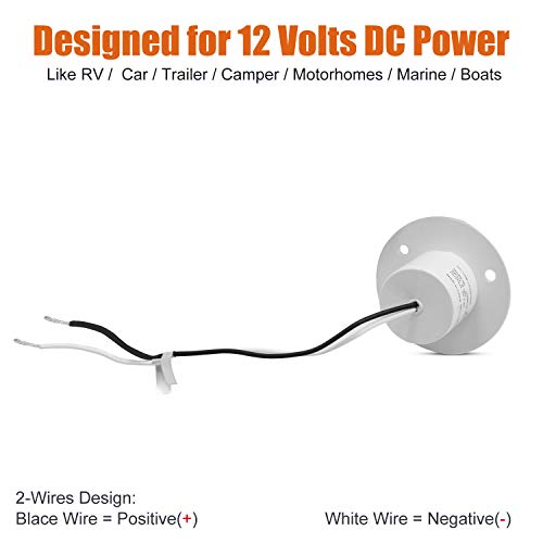 Facon 12V RV USB Charger Socket, 5V/2.4A Dual RV USB Outlet, Wall Mount RV USB Charging Port, for RV Trailer Camper Boat Marine Motorhome (White) - Image 4