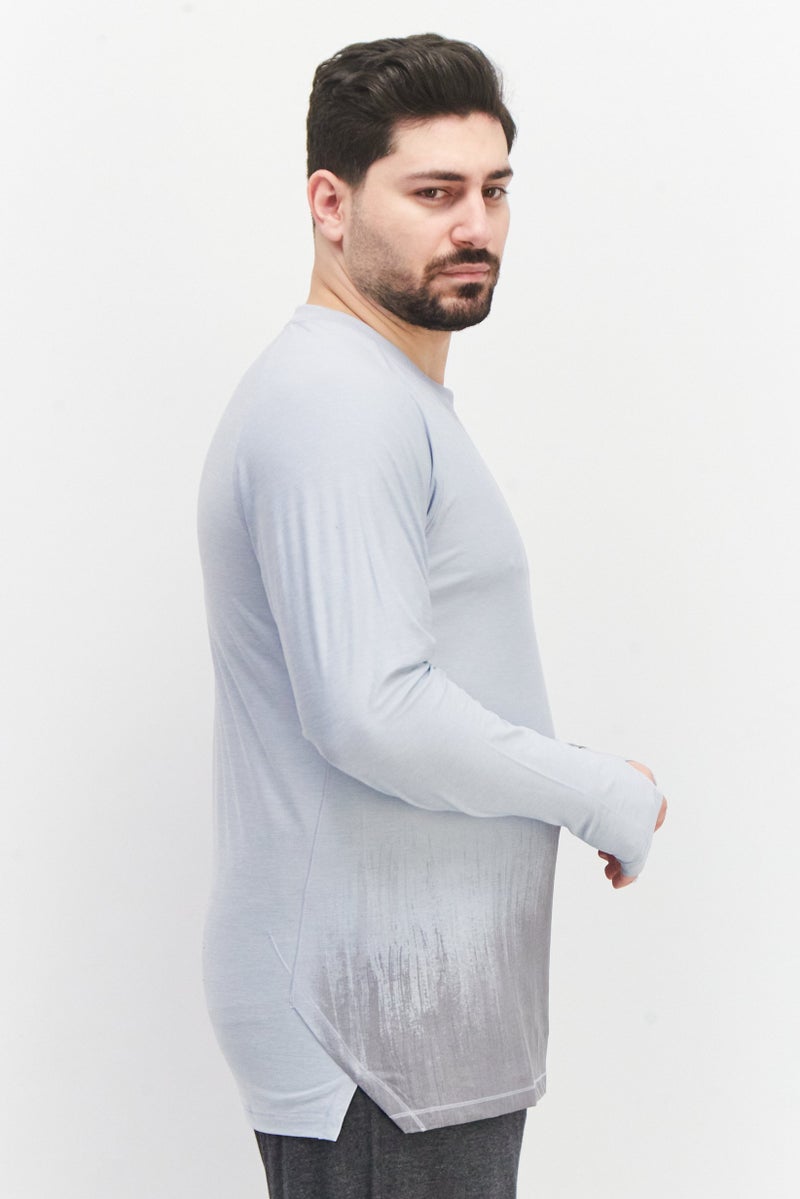PUMA Men Sportswear Fit Long Sleeve Training T-Shirt, Pastel Blue  - Image 3
