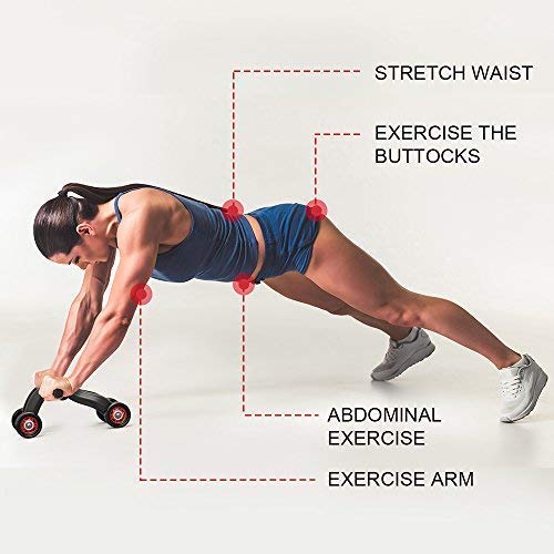 PAXMAX 4-Wheel Ab Roller with Knee Mat - Abdominal Workout Fitness Exercise Equipment - Image 4