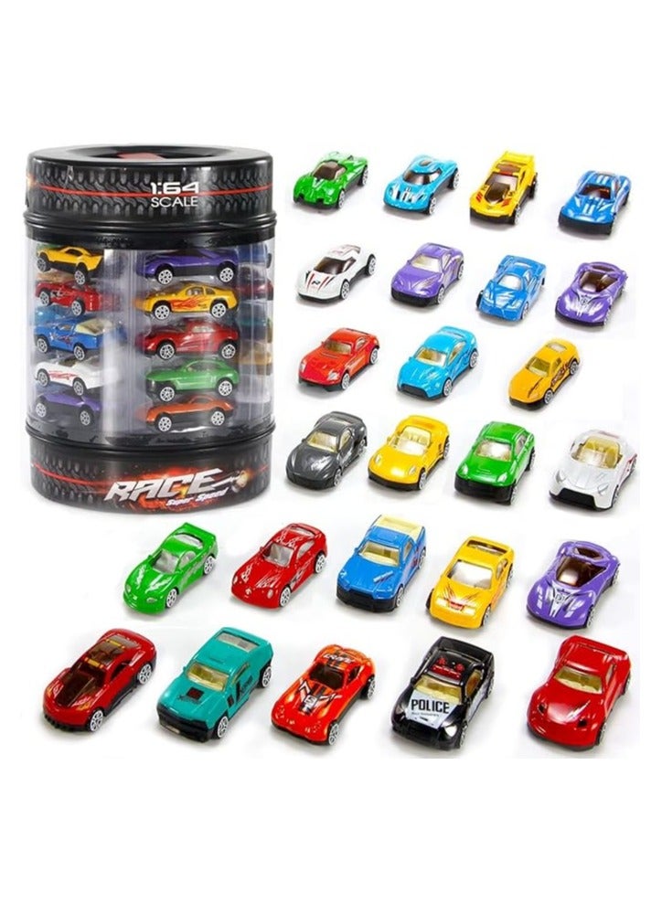 25 Piece Diecast Cars Pack Toy Playset in Storage Carrying Tub - 1:64 Scale Metal Alloy Die-cast Vehicles Collection for Kidsa5-4bbb-a886-56584ca22335 - Image 1