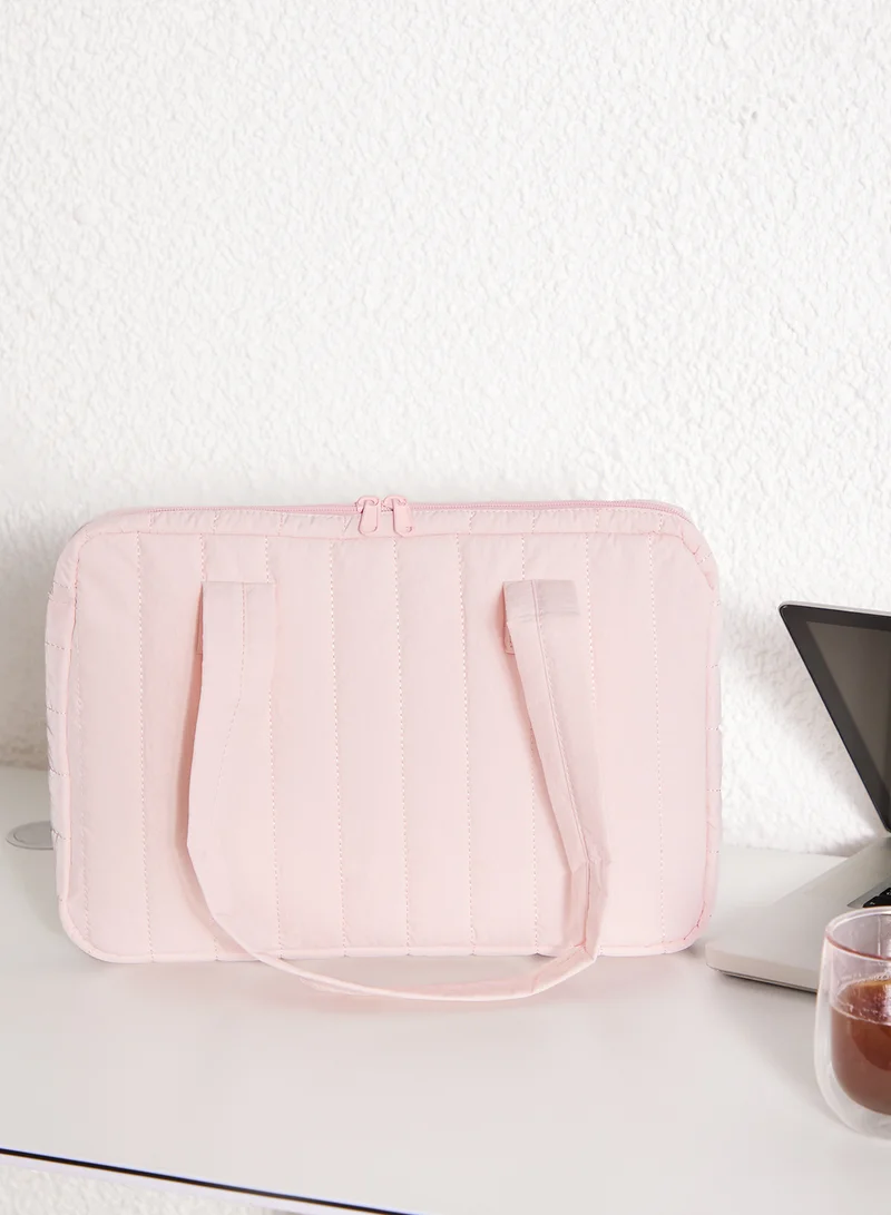 Ginger Quilted Laptop Bag With Strap