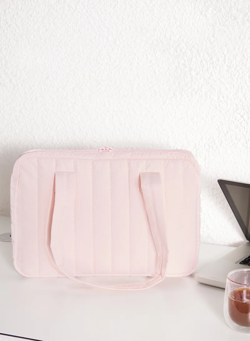 Ginger Quilted Laptop Bag With Strap