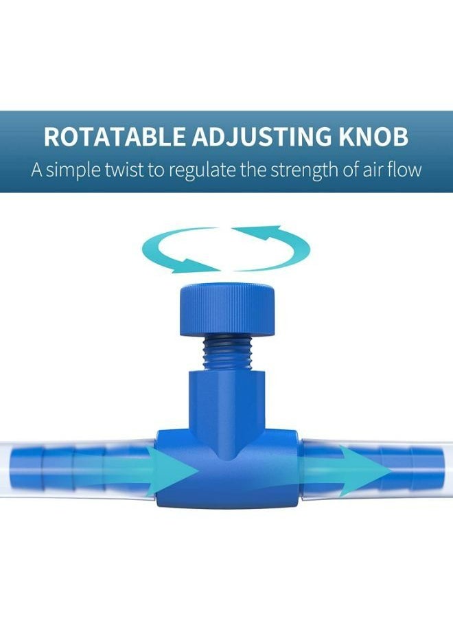 Generic - B&K Aquarium Air Valve T Shaped 2 Way Air Pump Control Valve Plastic Adjustable Fish Tank Air Control Valves Inline Tubing Connectors 5Pcs - Image 1