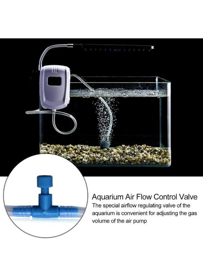 Generic - B&K Aquarium Air Valve T Shaped 2 Way Air Pump Control Valve Plastic Adjustable Fish Tank Air Control Valves Inline Tubing Connectors 5Pcs - Image 1