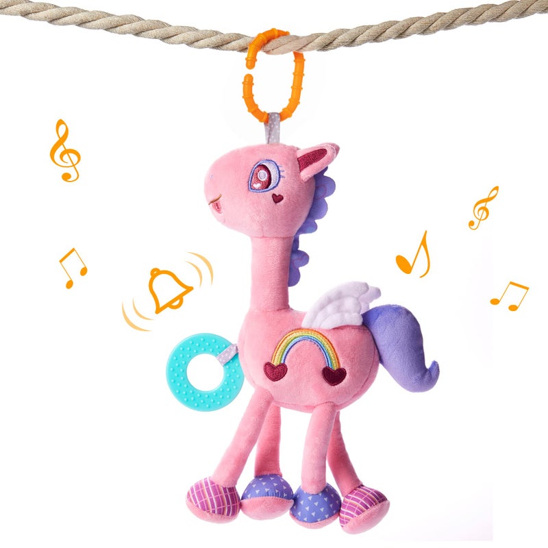 TUMAMA Baby Plush Hanging Rattle Toys  Crib Car Seat Travel Stroller Playmat Soft Plush Toy with Wind Chimes  Best Birthday Gift for Newborn 0-12 Months - Image 1