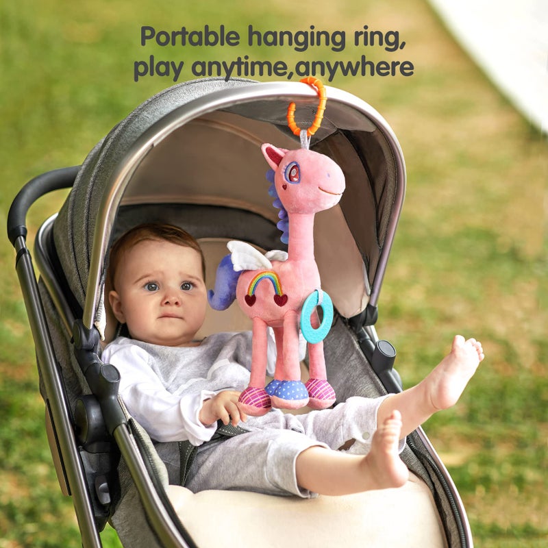 TUMAMA Baby Plush Hanging Rattle Toys  Crib Car Seat Travel Stroller Playmat Soft Plush Toy with Wind Chimes  Best Birthday Gift for Newborn 0-12 Months - Image 4
