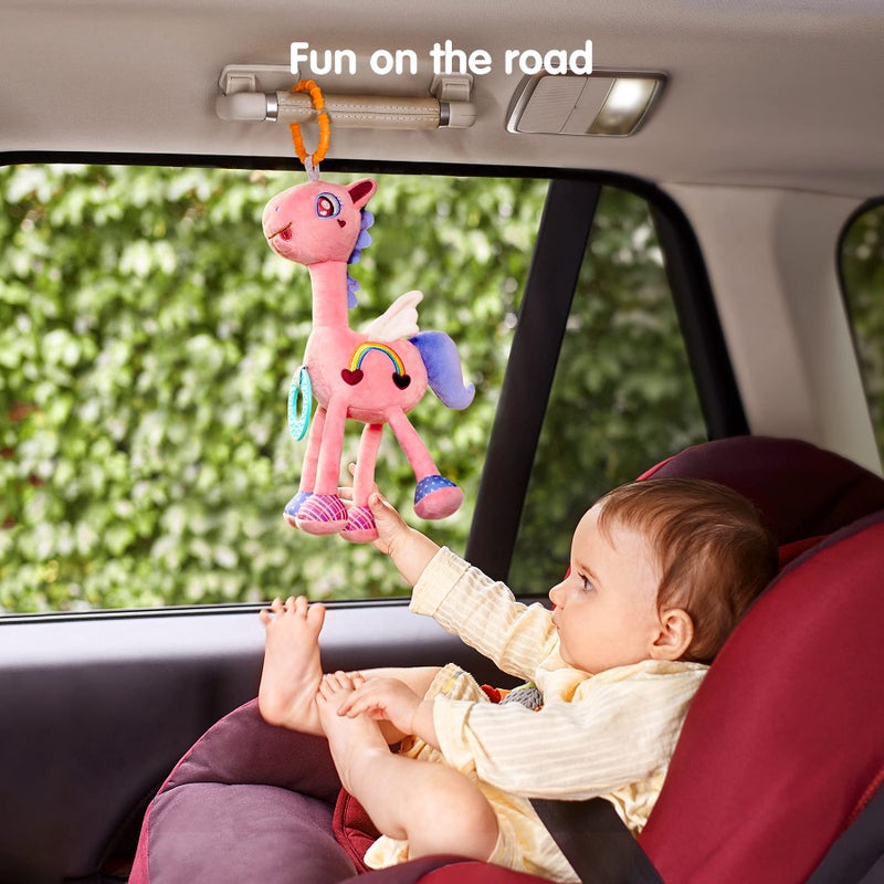 TUMAMA Baby Plush Hanging Rattle Toys  Crib Car Seat Travel Stroller Playmat Soft Plush Toy with Wind Chimes  Best Birthday Gift for Newborn 0-12 Months - Image 3