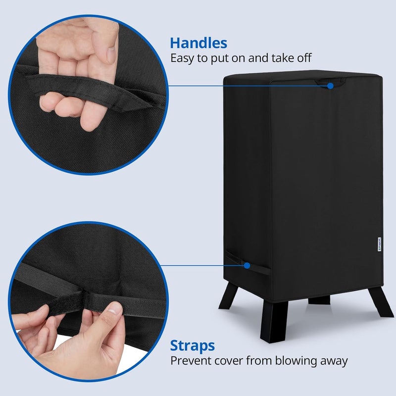SunPatio 30 Inch Electric Smoker Cover, Heavy Duty Waterproof Square Vertical Smoker Cover, Digital Smoker BBQ Grill Cover Compatible for Masterbuilt Char-Broil Pit Boss Smoker etc, 18"W x 17"D x 33"H Light precision processed material - Image 5