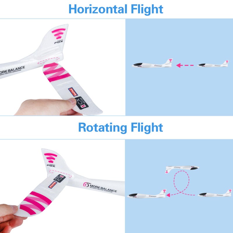 BooTaa 4 Pack Toy Airplanes 175 Large Throwing Foam Plane 2 Flight Mode Aeroplane Gliders Flying Aircraft Gifts for 3 4 5 6 7 8 Year Old Kids BoysOutdoor Sport Game Toys Birthday Party Favors - Image 3