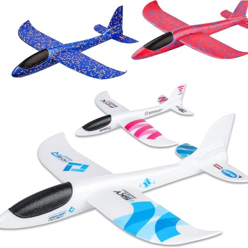 BooTaa 4 Pack Toy Airplanes 175 Large Throwing Foam Plane 2 Flight Mode Aeroplane Gliders Flying Aircraft Gifts for 3 4 5 6 7 8 Year Old Kids BoysOutdoor Sport Game Toys Birthday Party Favors - Image 1