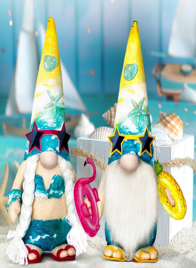 Teeker Beach Decorations for Office - Cute Summer Time Decorations for Home - Hawaiian Bikini Gnomes Plush Doll - Ocean Themed Decorative Decor Indoor, Table, Desk - Image 4