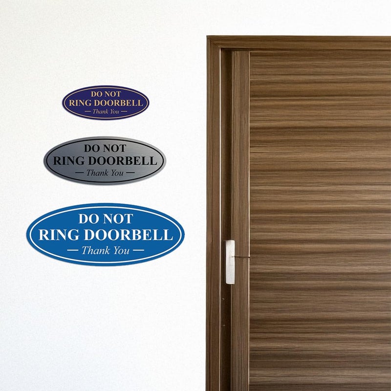 Al Raied ARS® DO NOT Ring DOOR BELL Thank You Sign - 5 Pack Acrylic Door Notice for Home, Office, and Clinic Use - Image 3