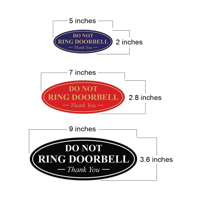 Al Raied ARS® DO NOT Ring DOOR BELL Thank You Sign - 5 Pack Acrylic Door Notice for Home, Office, and Clinic Use - Image 4
