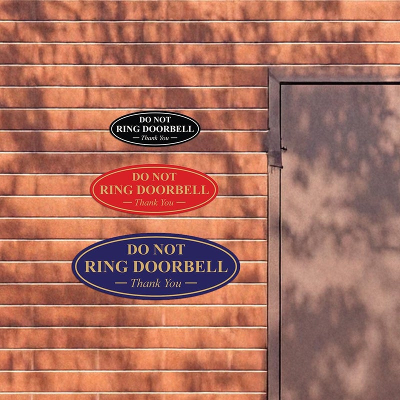 Al Raied ARS® DO NOT Ring DOOR BELL Thank You Sign - 5 Pack Acrylic Door Notice for Home, Office, and Clinic Use - Image 2
