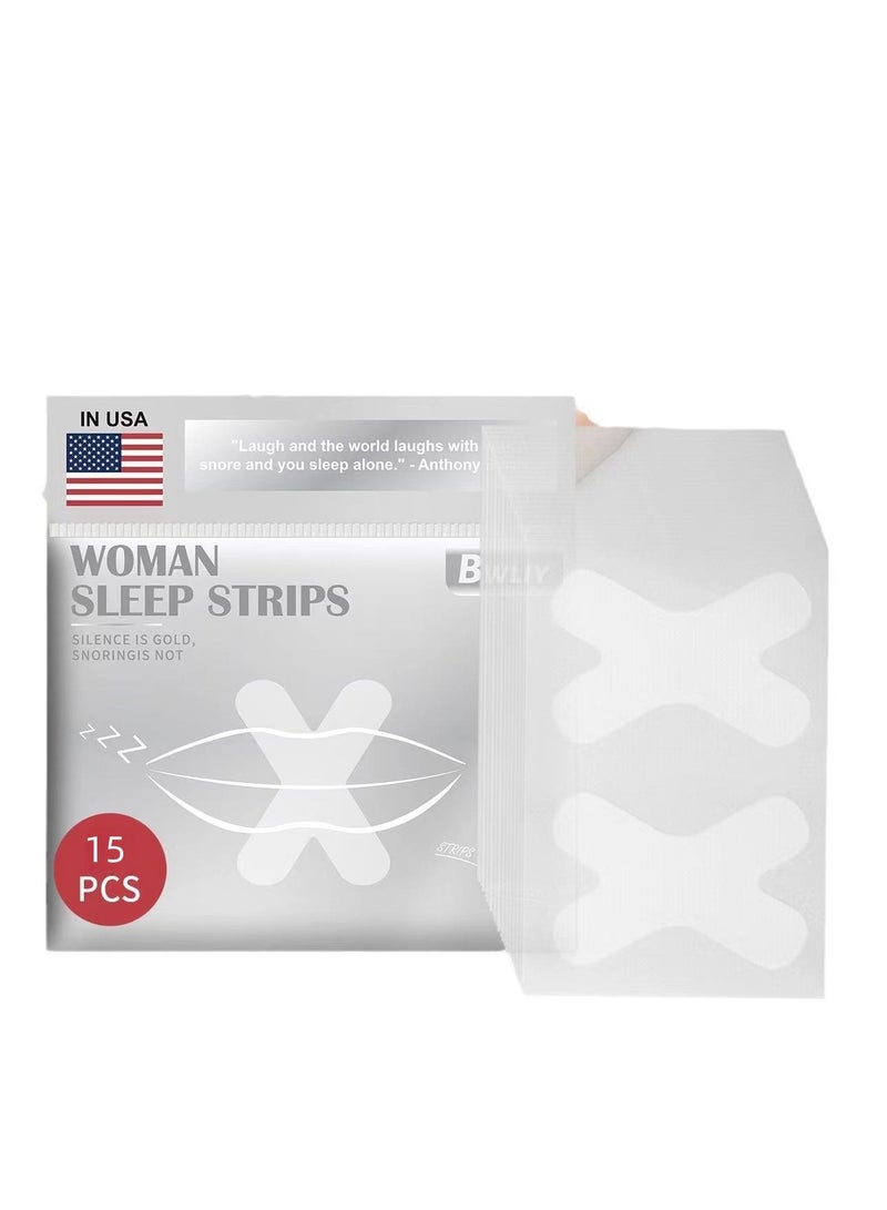 Generic 15PCS Mouth-Opening Breathing Patch, Anti-Snoring Patch, Sleep Correction Device  - Image 1