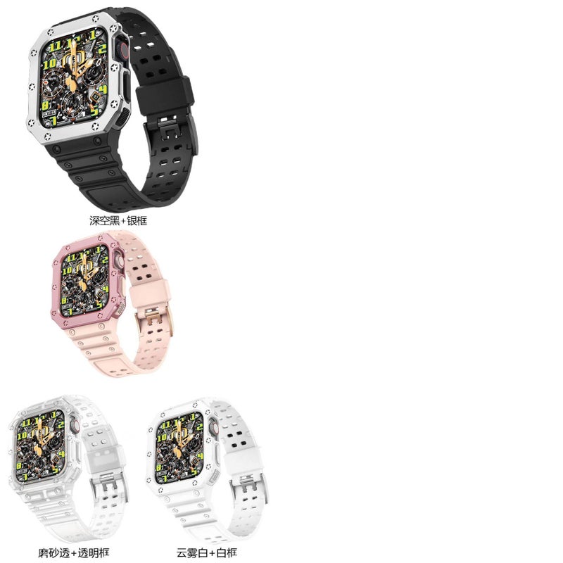 سوار ساعة ذكية باللون أخضر قابل للتعديل متوافق مع Apple Watch 38/40/41/42/44/45/49mm بملاءمة قابلة للتعديل وحزام بديل - Image 3