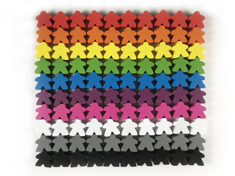 Apostrophe Games 100 Wooden Meeples, Family Games Accessories â€“ Multi-Color Board Game Tokens Ideal for Sorting, Counting, Classrooms, Replacement Pieces - Stocking Stuffer - Image 1