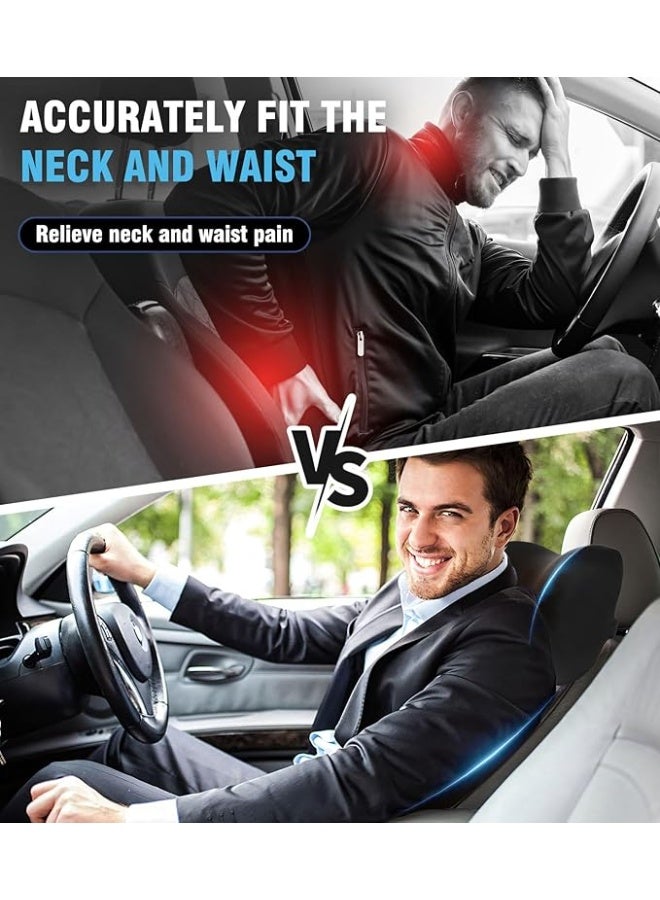 طقم مسند قطني ومسند رأس للسيارة بنعومة المارشميلو – دعم مريح للظهر والرقبة أثناء القيادة - Image 5
