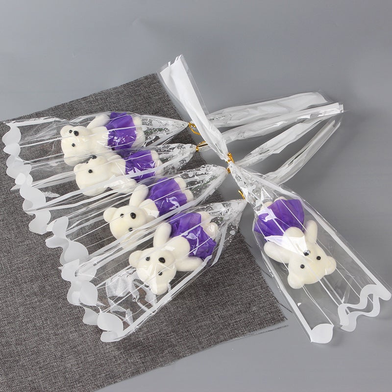 Christmas And Valentine'S Day Single Bear-Shaped Rose Soap Flower Promotional Activities With Qr Code Scanning, Small Gifts And Gifts - Image 4