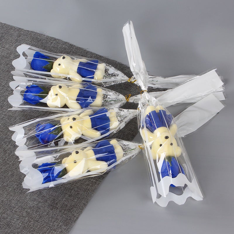 Christmas And Valentine'S Day Single Bear-Shaped Rose Soap Flower Promotional Activities With Qr Code Scanning, Small Gifts And Gifts - Image 5