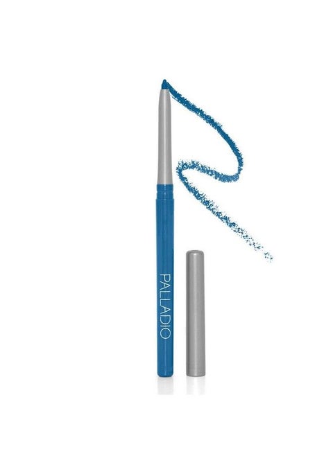 Retractable Waterproof Eyeliner Richly Pigmented Color and Creamy Slip Twist Up Pencil Eye Liner Smudge Proof Long Lasting Application All Day Wear No Sharpener Required Ocean Blue