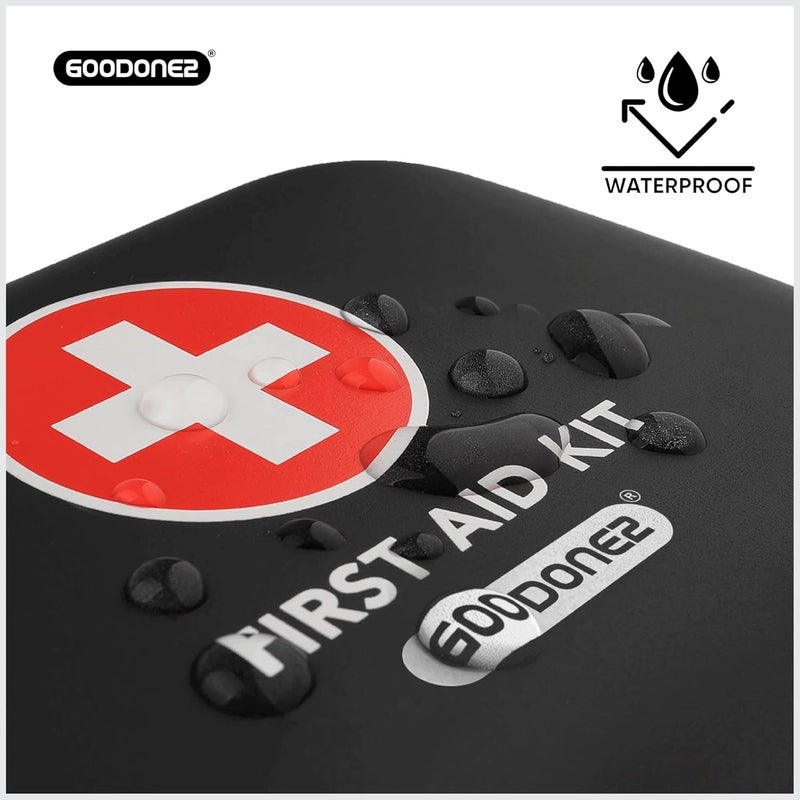 GOODONE2 200-Pcs First Aid Kit Clean, Treat, Protect Minor Cuts, Scrapes. Home, Office, Car, School, Business, Travel, Emergency Kit, Survival, Hunting, Outdoor, Camping & Sports (200-Pcs) Black - Image 4