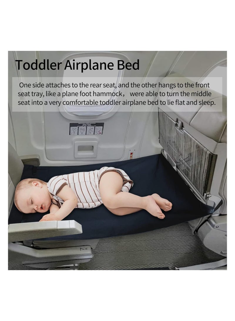 Bukela Airplane Bed for Toddler, Toddler Aircraft Bed Child Seat Extender Portable Toddler Travel Bed Aircraft Leg Rest Child Lying Down Baby Travel Essentials Flight Sleep (Black) - Image 3