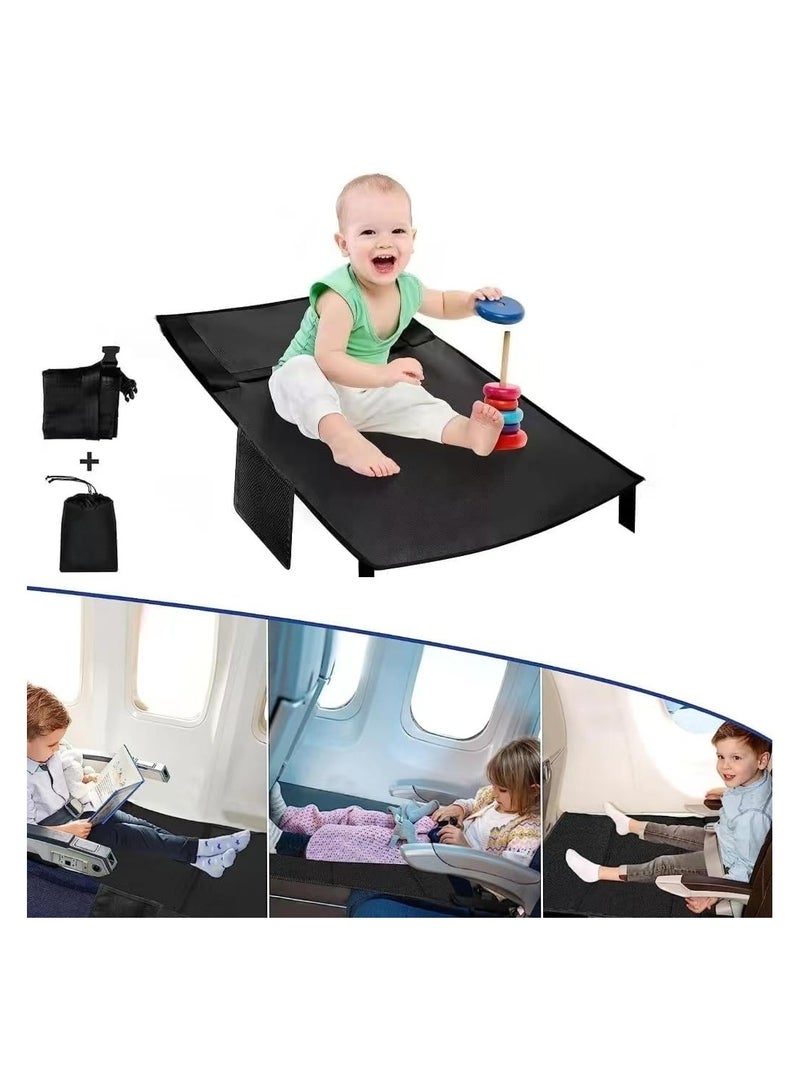 Bukela Airplane Bed for Toddler, Toddler Aircraft Bed Child Seat Extender Portable Toddler Travel Bed Aircraft Leg Rest Child Lying Down Baby Travel Essentials Flight Sleep (Black) - Image 2