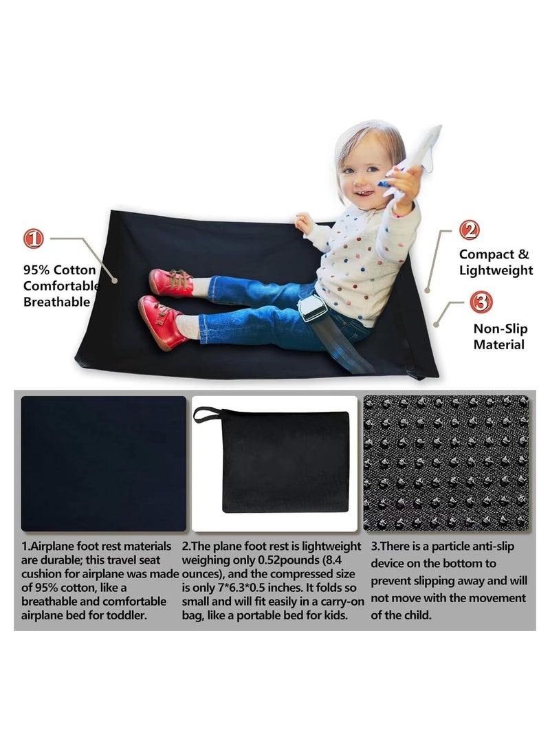 Bukela Airplane Bed for Toddler, Toddler Aircraft Bed Child Seat Extender Portable Toddler Travel Bed Aircraft Leg Rest Child Lying Down Baby Travel Essentials Flight Sleep (Black) - Image 4
