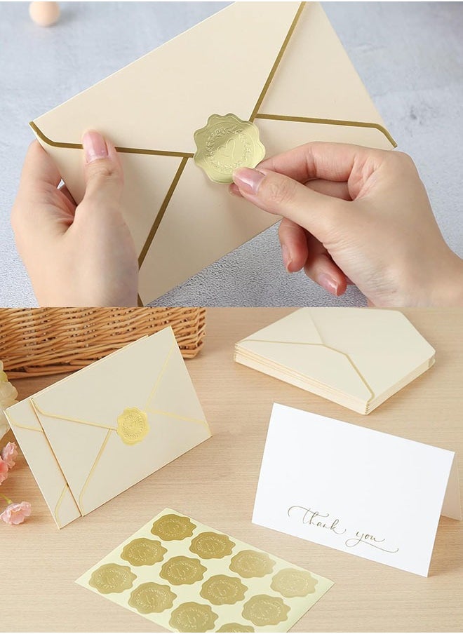 Sweet Life 100 PCS Gold Embossed Wax Seal-Like (Heart) Envelope Seal, Wedding/Bridal Shower Invitations Thank You Greeting Cards Party Favors, Self-Adhesive  - Image 5