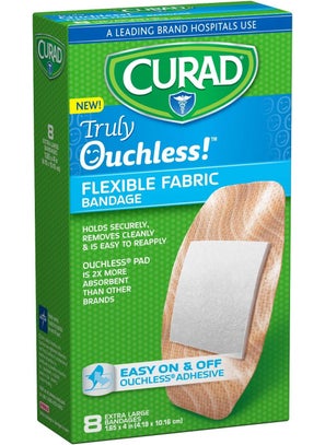 CURAD Curad Truly Ouchless XL Adhesive Bandages, 8 Count (Pack of 3) 