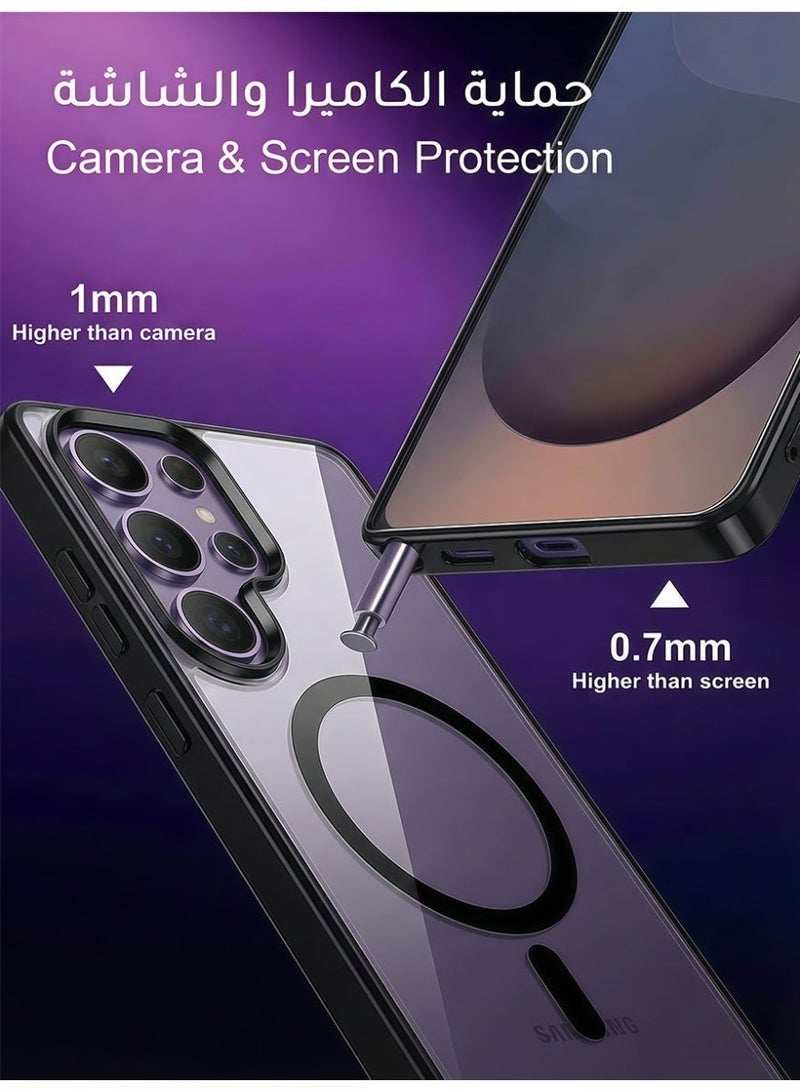 AMIJOY Samsung Galaxy S26 Ultra Case Magnetic Cover, MagSafe Compatible, No Yellowing, Shockproof Protection, S-Pen Supported, Slim Clear Protective Case 6.9 inch - Black - Image 5
