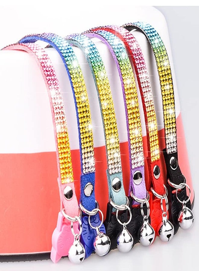 CHUKCHI Cat Collar Breakaway Bling Diamond Rhinestone with Bell Adjustable for Cats and Kitten Girl boy (Blue) - Image 5