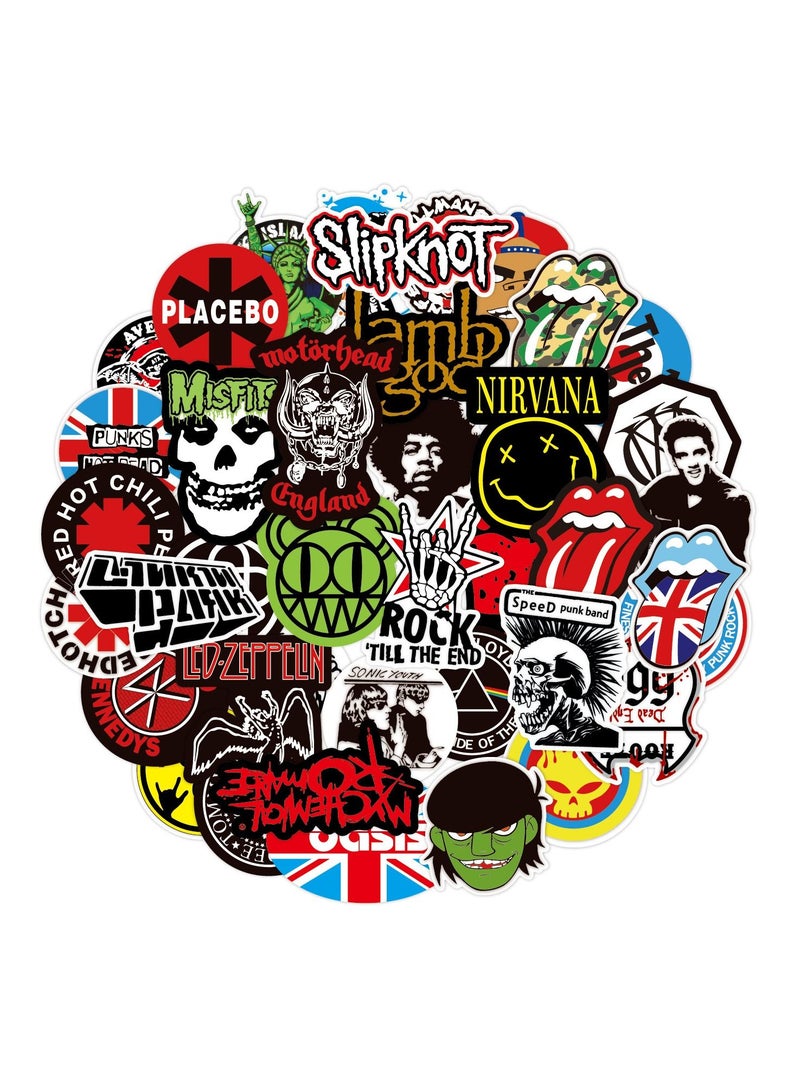 100-Piece Rock And Roll Music Waterproof Vinyl Stickers - Image 1