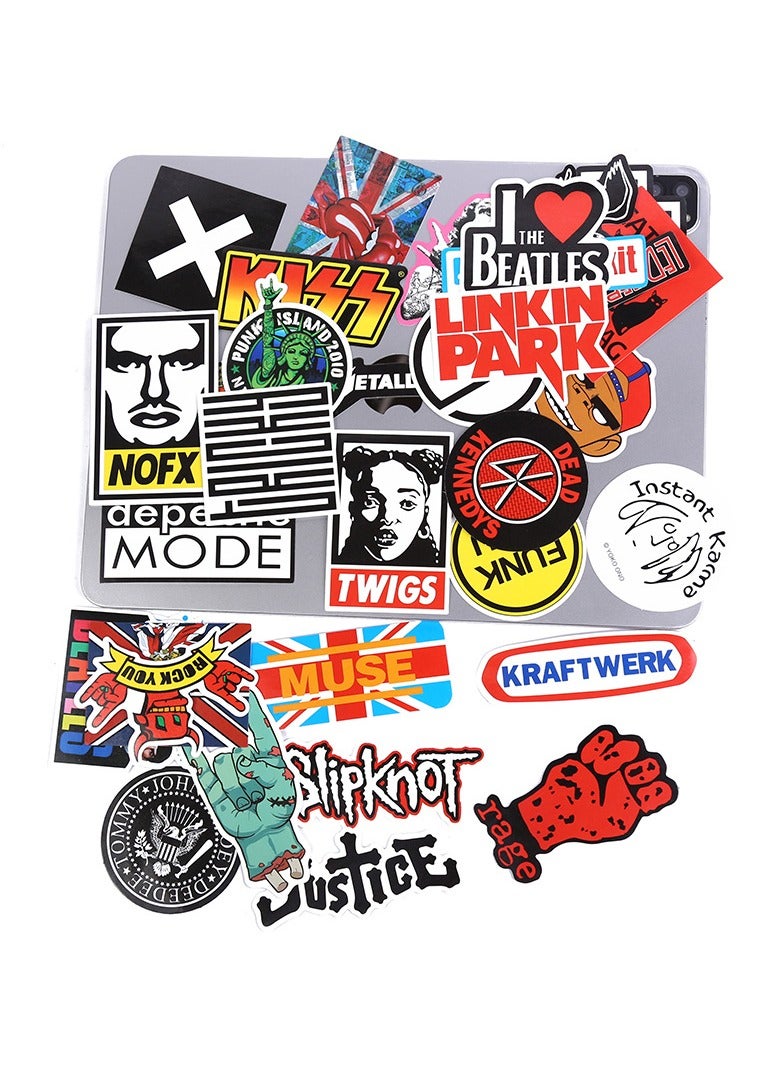 100-Piece Rock And Roll Music Waterproof Vinyl Stickers - Image 3