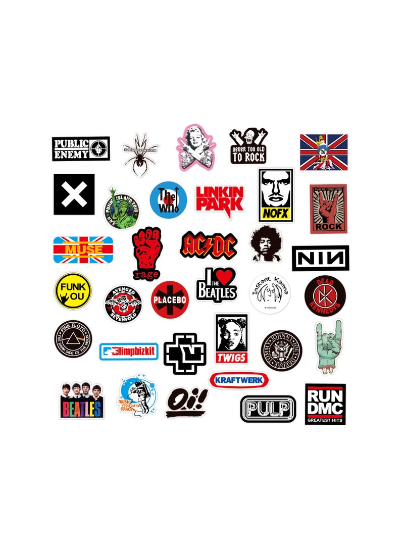 100-Piece Rock And Roll Music Waterproof Vinyl Stickers - Image 4