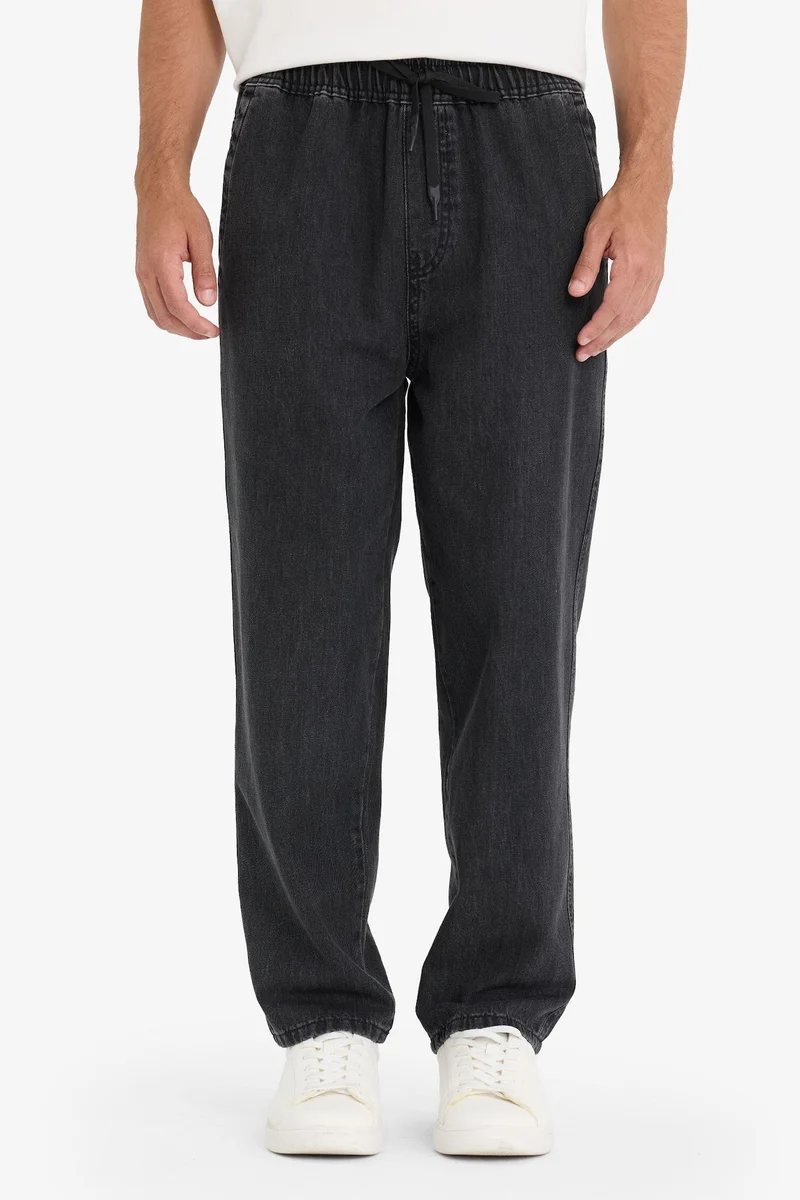 Defacto  Cotton Wide Leg Elastic Waist Jeans for Men | Best Price UAE