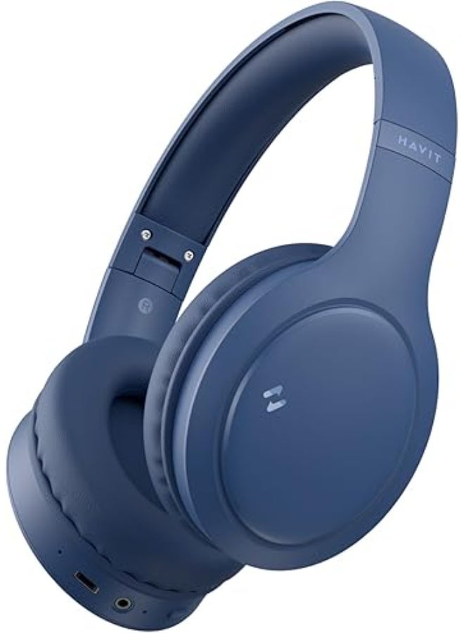 Havit H633BT PRO Wireless Headphones, 20dB Active Noise Cancellation Headphones, 50-Hour Battery Life, Dual Device Connection, 40mm Immersive Stereo Sound Headsets for Gym, Running, Gaming
