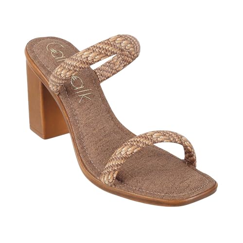Catwalk Women Stylised Open Back Chunky Heels | For Women & Girls (BROWN,5 UK) - Image 1