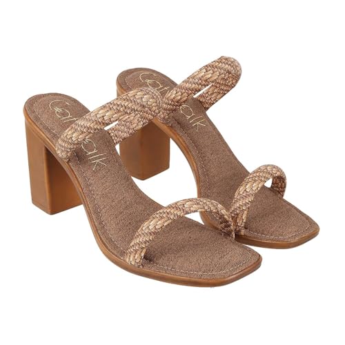 Catwalk Women Stylised Open Back Chunky Heels | For Women & Girls (BROWN,5 UK) - Image 2