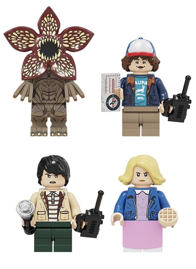 XINH - 4-Piece Stranger Things Mini Figures, High Quality Assembled Block Set, Cartoon Building Blocks Set Small Figures Toys for Collectors and Kids - Image 1