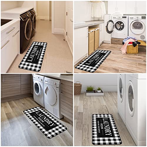 ROMAMIGO Rug Runner Non Slip Floor Mat for Mudroom Laundromat Farmhouse Kitchen Bathroom Laundry Room Decor Accessories(20 X 47 inch, Buffalo Plaid) - Image 2