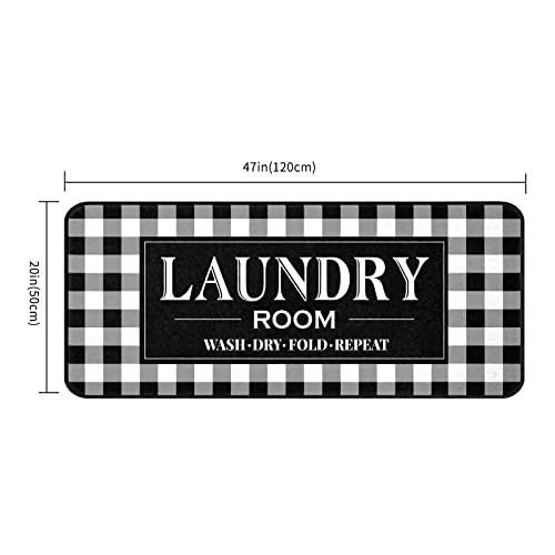 ROMAMIGO Rug Runner Non Slip Floor Mat for Mudroom Laundromat Farmhouse Kitchen Bathroom Laundry Room Decor Accessories(20 X 47 inch, Buffalo Plaid) - Image 4