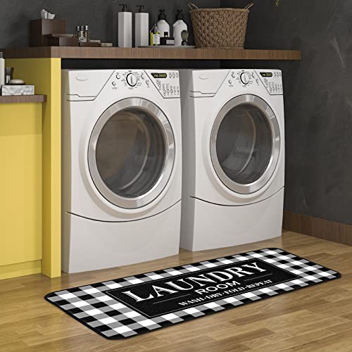 ROMAMIGO Rug Runner Non Slip Floor Mat for Mudroom Laundromat Farmhouse Kitchen Bathroom Laundry Room Decor Accessories(20 X 47 inch, Buffalo Plaid) - Image 5