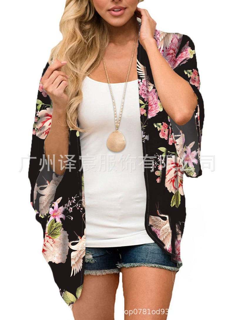 Women's Sun Protection Blouse Print Cardigan  - Image 1