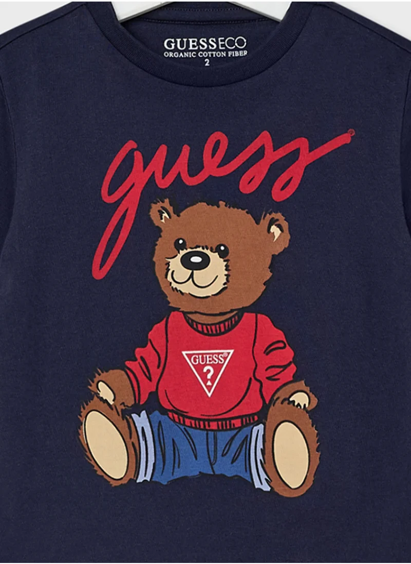 جس Kids Graphics Print  T-Shirt