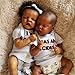 GYCV Reborn Baby Dolls Twins Black 18 Inch Newborn Baby Dolls Twins Boy and Girl Realistic Newborn Baby Doll Black Dark Skin Baby Dolls Soft Body Lifelike Sleeping Reborn Baby Toy Set for Kids - Image 3